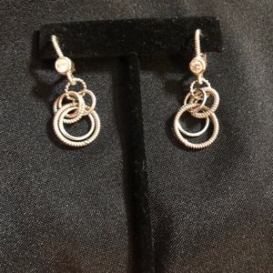 JUDITH RIPKA Sterling Diamonique Circle Link Earri